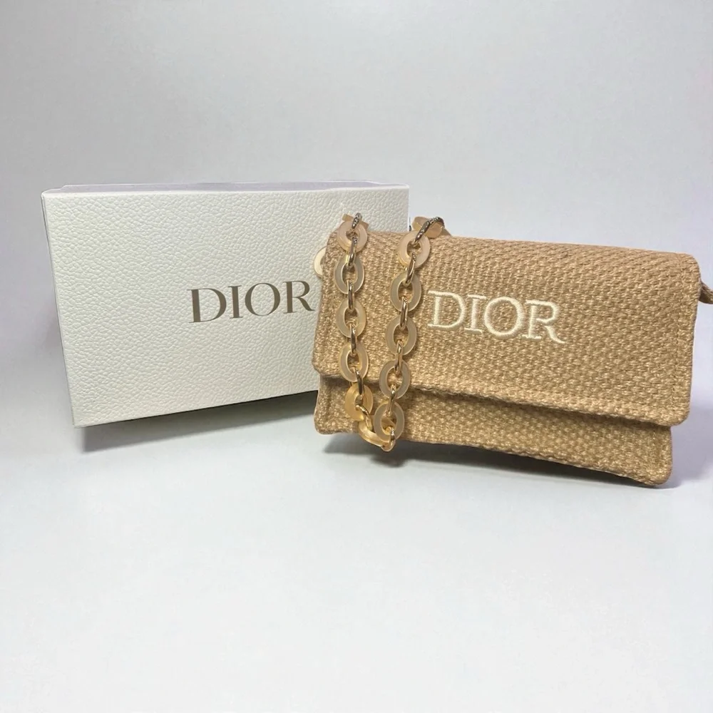Dior Raffia Straw Bag Acrylic shoulder strap - Picture 2 of 13